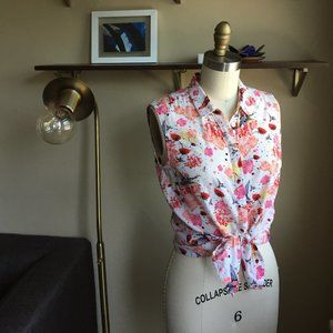 French Connection Cotton Voile Hummingbird Top